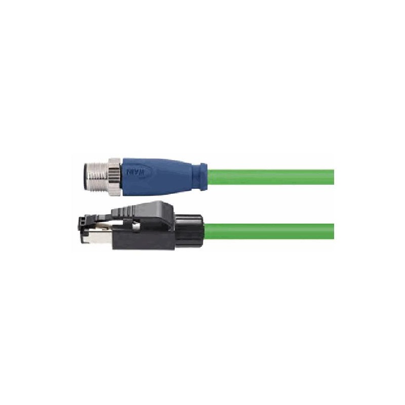 Connecteur mâle M12, 4 pol., codage D IP67, 2A, blindé